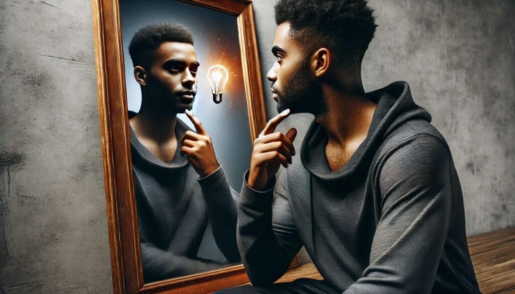 looking into the mirror